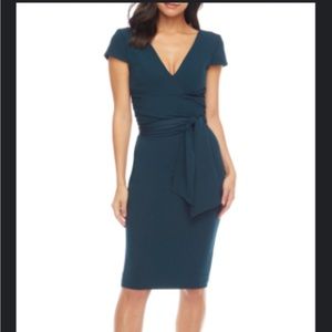 Dress The Population Dana Wrap Waist Cocktail Dress NWT